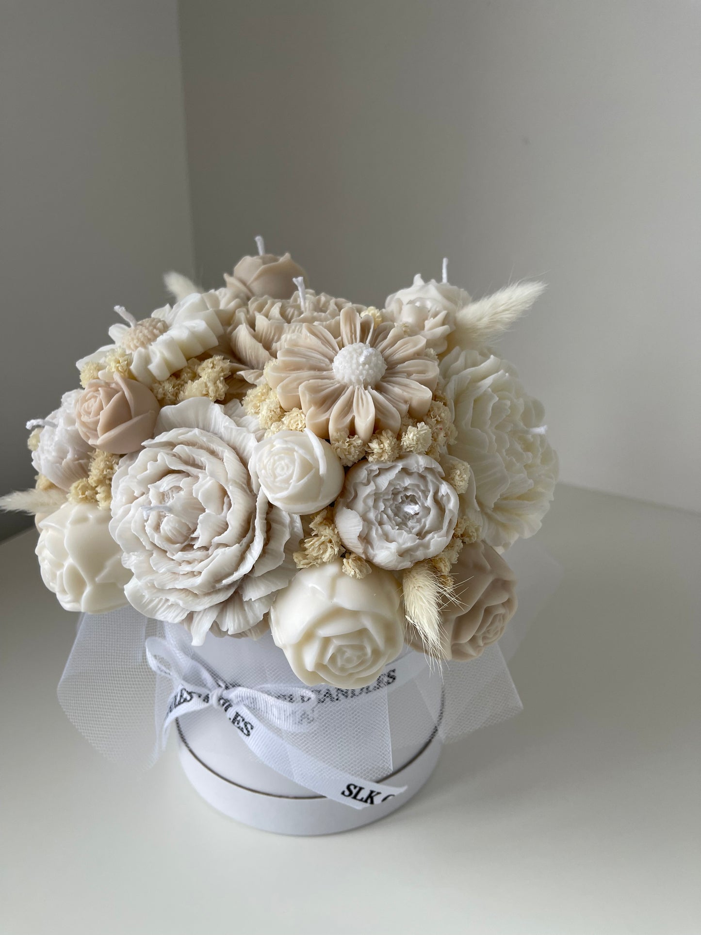 Beige + White Candle Bouquet