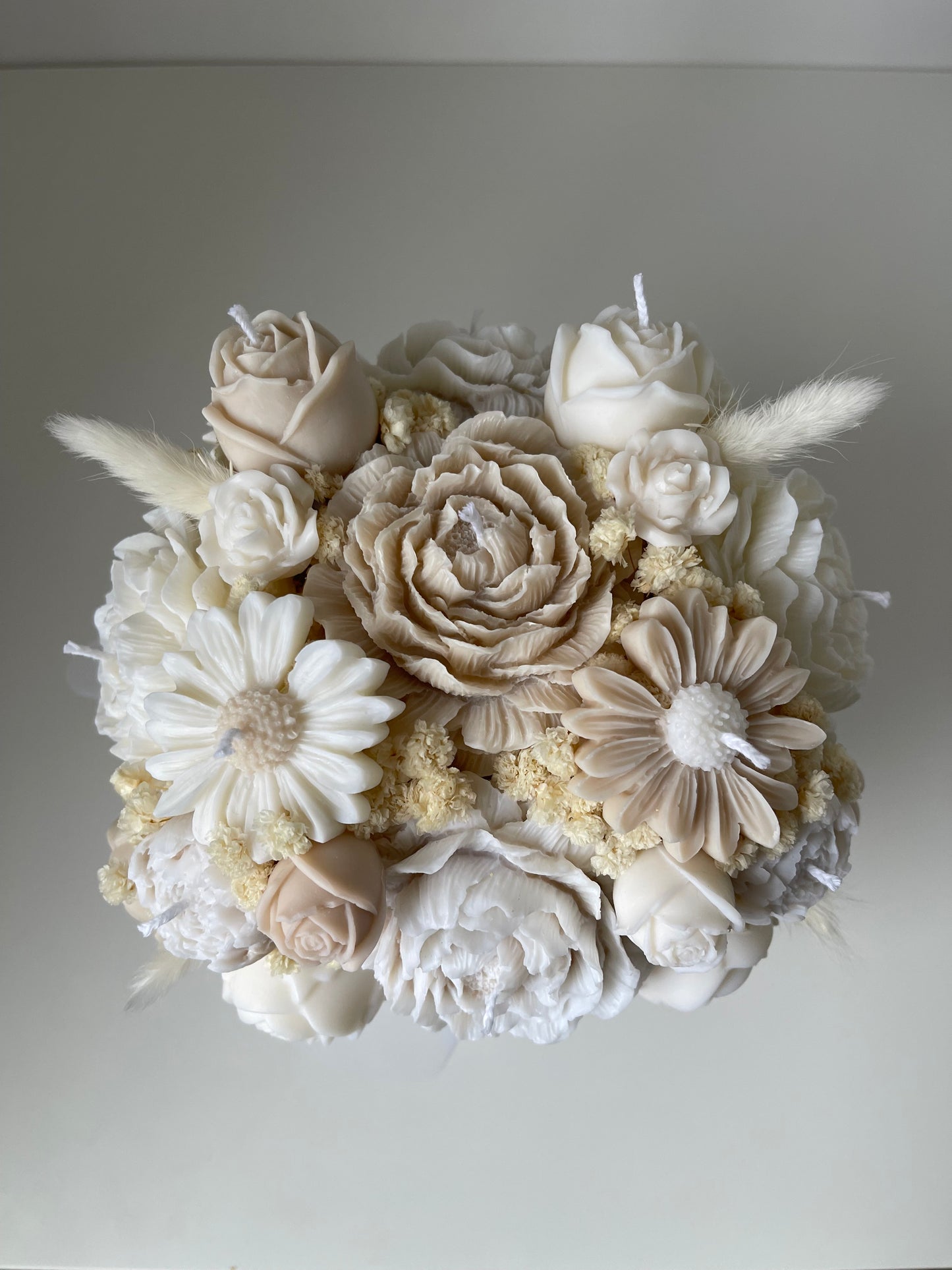 Beige + White Candle Bouquet