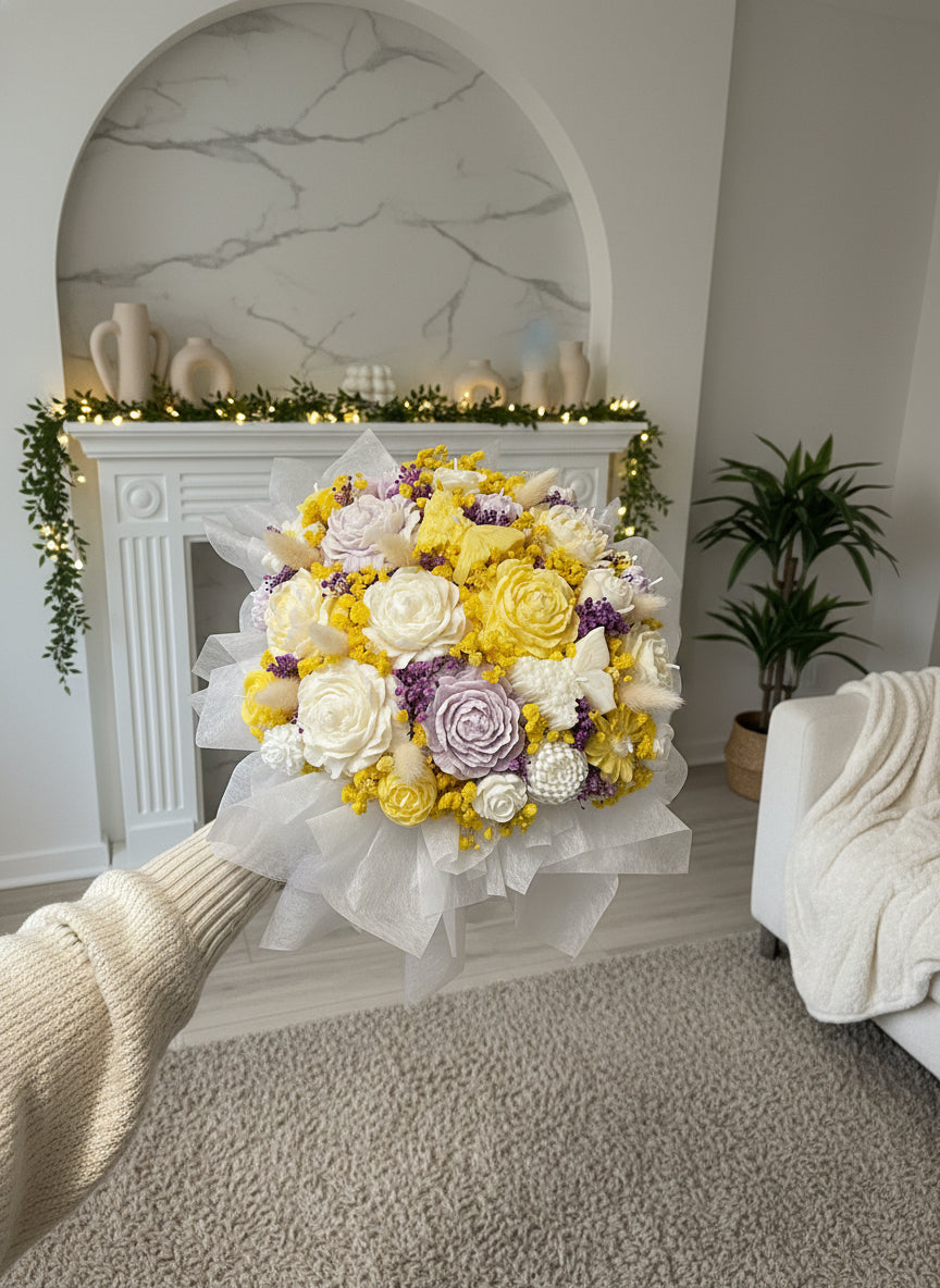 XL Yellow + White Candle Bouquet