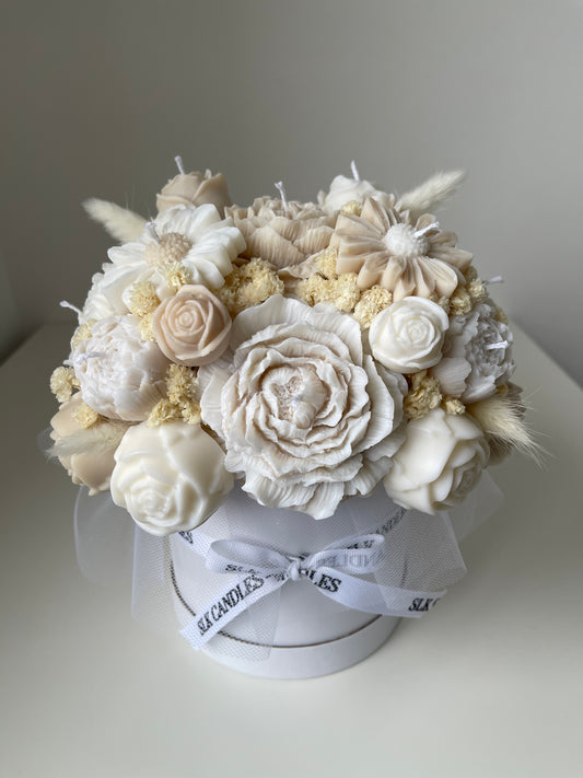 Beige + White Candle Bouquet
