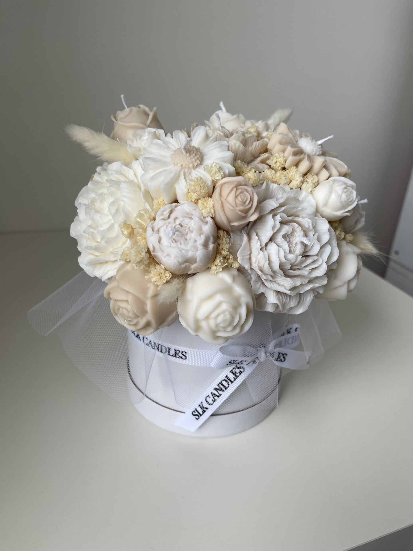Beige + White Candle Bouquet