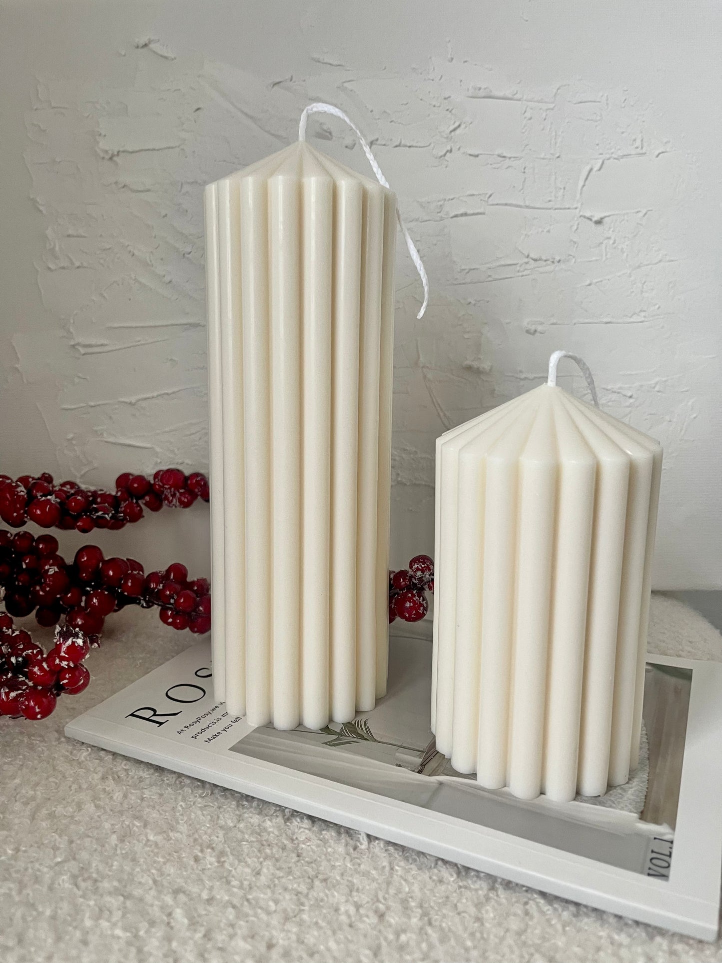 Ribbed Pillar Candles