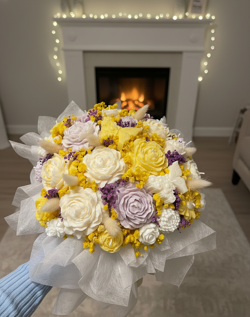 XL Yellow + White Candle Bouquet