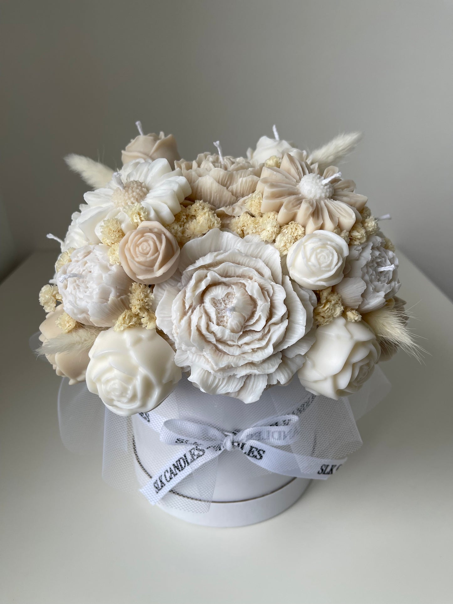 Beige + White Candle Bouquet