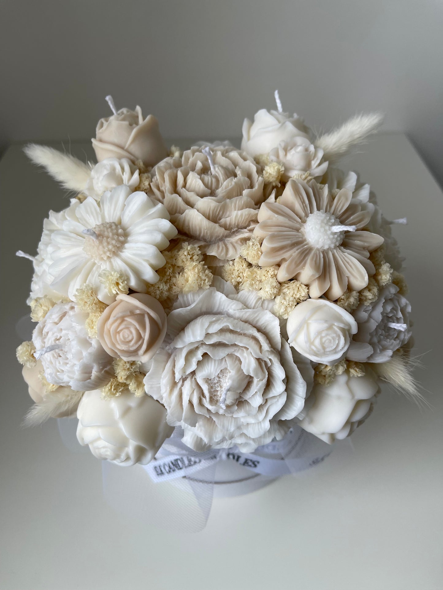 Beige + White Candle Bouquet