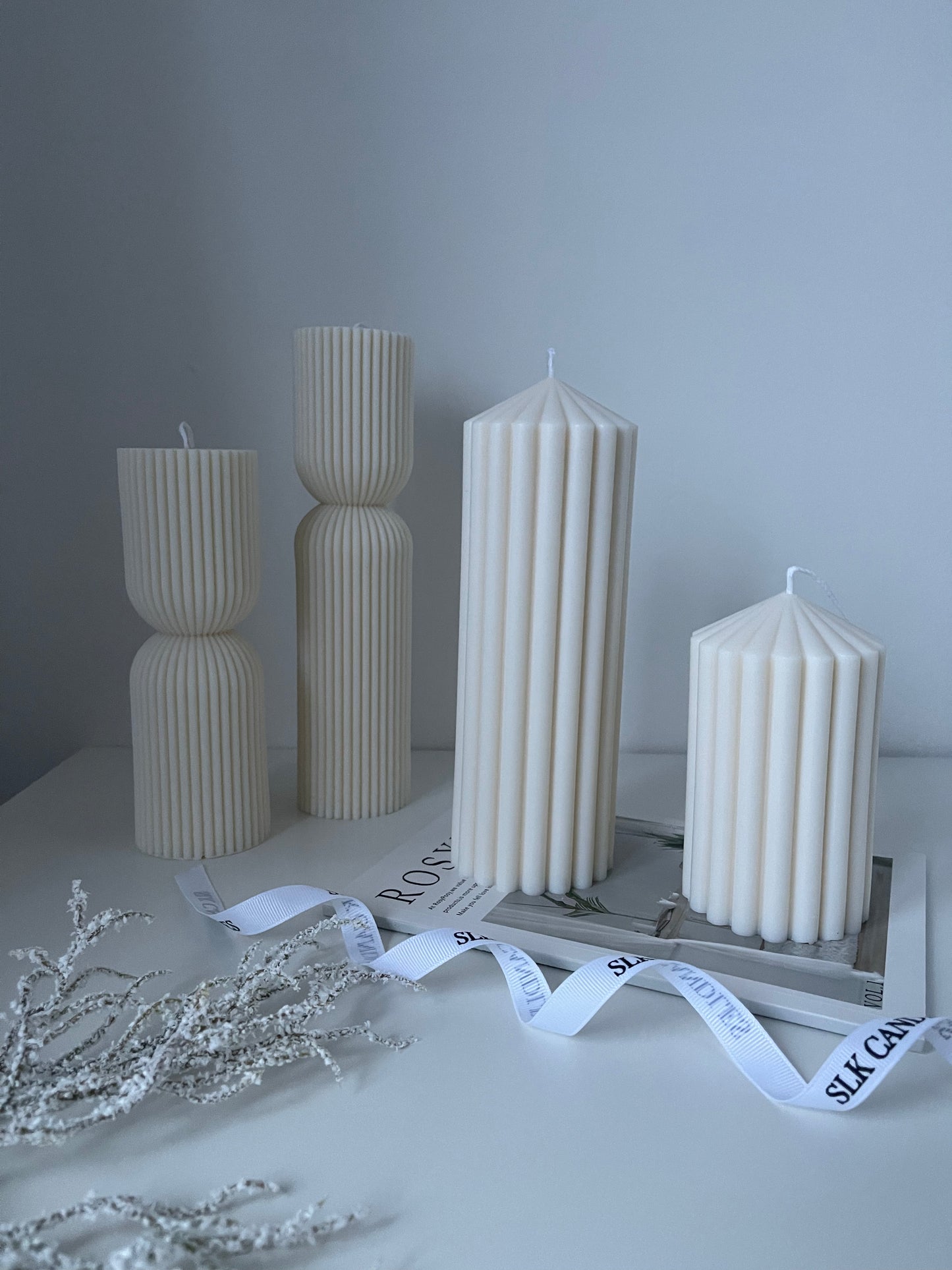 Ribbed Pillar Candles
